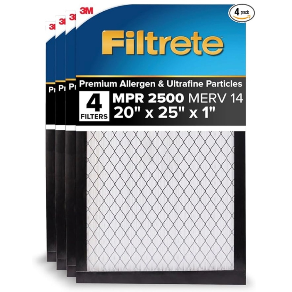 3M Filtrete | 4 Pack Premium Furnace & AC Air Filter, Asthma & Allergy, 20x25x1